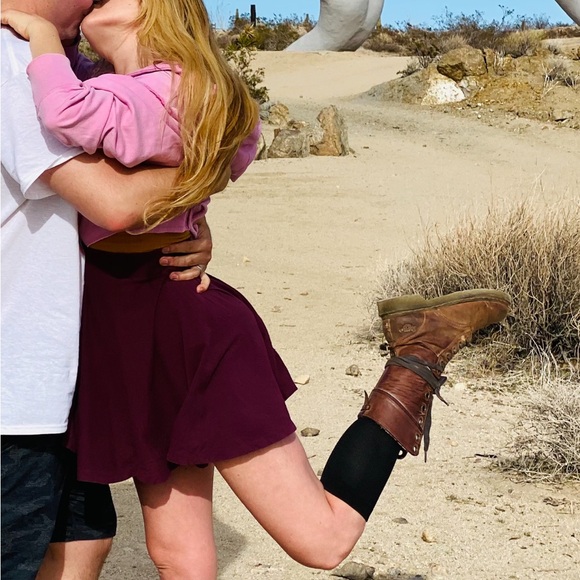 Dr. Martens Triumph Foldover Boots Distress Brown Leather Floral Cottagecore - Picture 15 of 15